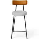 Ver imagem 5 de Kit 06 Banquetas Baixa Cozinha e Sala Jantar Bancada Milão L02 Couríssimo Whisky Cinza - lyam decor