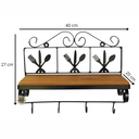 Ver imagem 5 de Prateleira Parede Talher Porta Condimentos e Temperos  para Cozinha Ferro e Madeira