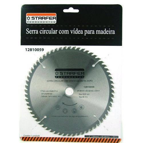 Serra circular Widea de 7.1/4 X 20mm com 60 dentes - Starfer