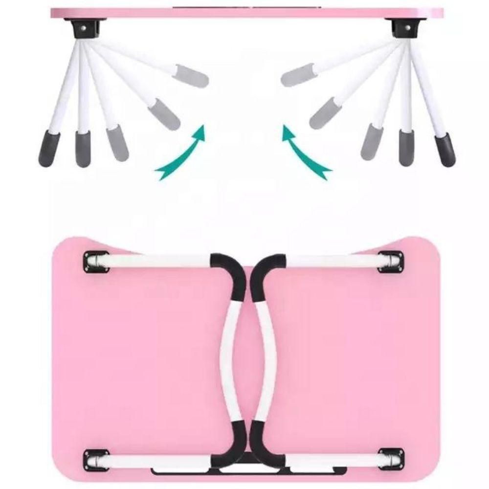 Ver imagem 4 de Mesa Notebook Rosa Dobrável para Sofá e Cama