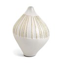 Ver imagem 1 de Vaso Geometrico em Ceramica Branco com Dourado 31cm Mart