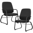 Ver imagem 1 de Kit 02 Cadeiras Executiva Diretor Base Fixa Hub F02 Sintético Preto - Lyam Decor