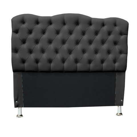 Cabeceira Agnes para Cama Box Casal Padrão 1.38 - Suede - Sv Decor:cinza Escuro