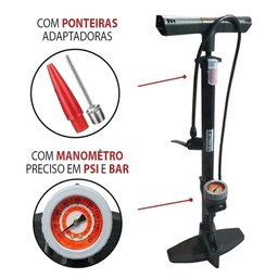 Bomba de Ar Manual para Bicicleta Profissional 160psi - 3