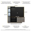 Ver imagem 6 de Estante 2 Leds Painel Tv 55'' e 2 Portas Dallas lacca Fumê