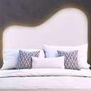 Ver imagem 1 de Cabeceira Led Orgânica 140cm Casal Painél para Cama Box Bouclé Serena