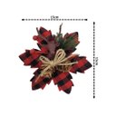 Ver imagem 3 de Kit 4 Flores Bico de Papagaio Pendente Tecido Decorado Xadrez Rena e Pinhas 14cm - Master Christmas