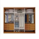 Ver imagem 2 de Guarda Roupa Casal Maia 3 Portas de Correr 6 Gavetas MDF Amadeirado Naturale Bom Pastor Móveis