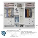 Ver imagem 3 de Guarda Roupa Casal Maia 3 Portas de Correr 6 Gavetas MDF Amadeirado Naturale Bom Pastor Móveis
