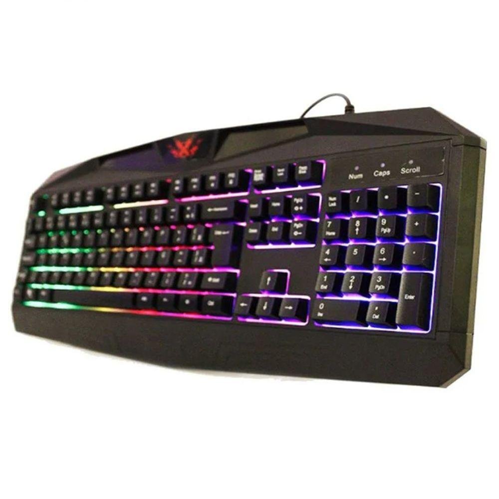 Teclado Gamer com Apoio Aos Pulsos para Jogos no Computador