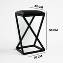 Ver imagem 3 de Banqueta Banco Banquinho Baixa 50 Cm Cozinha Balcão Corino:azul Marinho