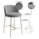 Ver imagem 5 de Banqueta Decorativa Elegance Recepção Gormet Base Champanhe Boucle Cinza - Montanaris Decor
