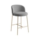 Ver imagem 2 de Banqueta Decorativa Elegance Recepção Gormet Base Champanhe Boucle Cinza - Montanaris Decor