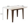 Mesa de Jantar 136cm Kate com Vidro Amêndoa Off White com 4 Cadeiras Jade Bordada Amêndoa Cappuccino - 2