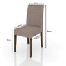 Mesa de Jantar 136cm Kate com Vidro Amêndoa Off White com 4 Cadeiras Jade Bordada Amêndoa Cappuccino - 3