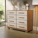 Ver imagem 1 de Cômoda Fazzio Lara 8 Gavetas Freijó Nature/off White