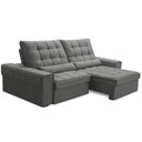 Ver imagem 4 de Sofá Retrátil Reclinável para Sala 3 Lugares 210cm Nebrasca F04 Veludo Cinza Claro - Lyam Decor