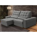 Ver imagem 2 de Sofá Retrátil Reclinável para Sala 3 Lugares 210cm Nebrasca F04 Veludo Cinza Claro - Lyam Decor