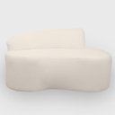 Ver imagem 6 de Kit 1 Poltrona com Sofá Curvo 2 Lugares Feijão Forma Orgânica Bouclé
