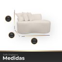 Ver mais imagens de Kit 1 Poltrona com Sofá Curvo 2 Lugares Feijão Forma Orgânica Bouclé