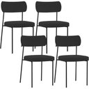 Ver imagem 1 de Kit 04 Cadeiras Estofadas para Sala de Jantar Melina L02 Suede Preto - Lyam Decor