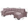 Sofá de Canto 3 e 2 Lugares com Chaise Tatiane Sued Rosa - 4
