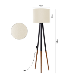 Abajur Chão Ranna Palha Tripé Bivolt Ambientes Sala Quarto - 3