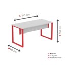 Ver imagem 4 de Escrivaninha Mesa Escritório X 150cm Industrial Cinza e Vermelho