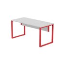 Ver imagem 6 de Escrivaninha Mesa Escritório X 150cm Industrial Cinza e Vermelho