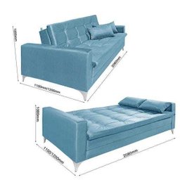 Sofá Cama Reclinável Paris Suede - 4 Sofá Cama Reclinável Paris Suede - 4