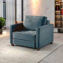 Ver imagem 1 de Sofá Cama Marcelle 1 Lugar 100 Solteiro Veludo Paris Pés de Madeira Talento Móveis