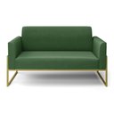 Ver imagem 3 de Sofá Namoradeira Base Industrial Alta Dourado Marisa Suede Verde D03 - D'rossi Drossi