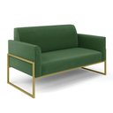 Ver imagem 1 de Sofá Namoradeira Base Industrial Alta Dourado Marisa Suede Verde D03 - D'rossi Drossi