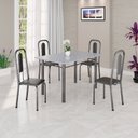 Ver imagem 1 de Conjunto Sala de Jantar com 4 Cadeiras Lívia Prata/Preto