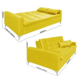 Sofá Cama Reclinável Paris Suede - 4 Sofá Cama Reclinável Paris Suede - 4