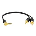 Ver imagem 1 de Cabo Adaptador P2 90° Graus para 2 P2 Mono - 50 Cm