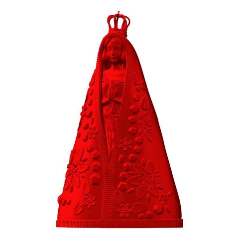 Estatua Religiosa Decorativa 3d Nossa Senhora Aparecida - Vermelho