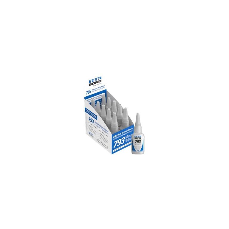Cola Instantânea 793 20g - Bico Antientupimento - Média Viscosidade - Caixa com 10 - Tekbond