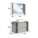 Ver mais imagens de Conjunto Banheiro Gabinete com Cuba e Espelheira Toalheiro 80cm Crpro-CON033 2 Portas MDP Mel