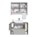 Ver imagem 3 de Conjunto Banheiro Gabinete com Cuba e Espelheira Toalheiro 80cm Crpro-CON033 2 Portas MDP Mel
