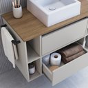 Ver imagem 6 de Conjunto Banheiro Gabinete com Cuba e Espelheira Toalheiro 80cm Crpro-CON033 2 Portas MDP Mel
