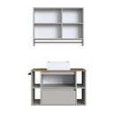 Ver imagem 4 de Conjunto Banheiro Gabinete com Cuba e Espelheira Toalheiro 80cm Crpro-CON033 2 Portas MDP Mel