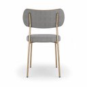 Ver imagem 7 de Kit 2 Cadeiras Sala de Jantar Lisa Pés Champanhe Linho/PU Cinza/Caramelo m² - Monari Design
