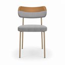 Ver imagem 6 de Kit 2 Cadeiras Sala de Jantar Lisa Pés Champanhe Linho/PU Cinza/Caramelo m² - Monari Design