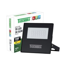 Refletor Taschibra Led Tr Slim 30w Luz Branco Quente 3000k Preto Bivolt - 1