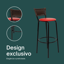 Ver imagem 4 de Kit 6 Banquetas para Cozinha Banco Alto Junco Argila Balcão Ilha Bancada Bares Piscina Área Gourmet