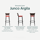 Ver imagem 3 de Kit 6 Banquetas para Cozinha Banco Alto Junco Argila Balcão Ilha Bancada Bares Piscina Área Gourmet
