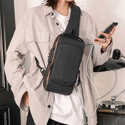 Mochila Anti Furto Transversal Cadeado com Senha Saida Carregador Usb Resistente a Água:marrom/uniss - 4