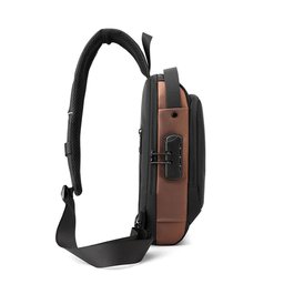 Mochila Anti Furto Transversal Cadeado com Senha Saida Carregador Usb Resistente a Água:marrom/uniss - 2