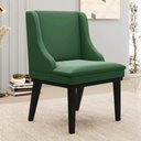 Ver imagem 2 de Kit 8 Cadeiras Estofadas para Sala de Jantar Base Fixa de Madeira Preto Lia Veludo Verde - Ibiza
